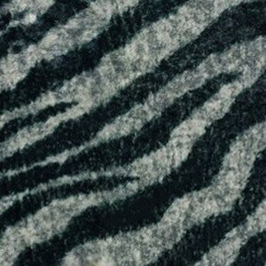 Homeroots 2' X 8' Black And Gray Zebra Print Shag Handmade Non Skid Runner Rug  Polyester 491644