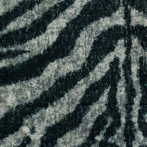 Homeroots 3' X 5' Black And Gray Zebra Print Shag Handmade Non Skid Area Rug  Polyester 491645