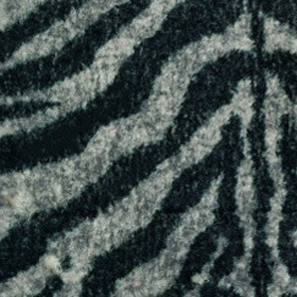 Homeroots 3' X 5' Black And Gray Zebra Print Shag Handmade Non Skid Area Rug  Polyester 491645