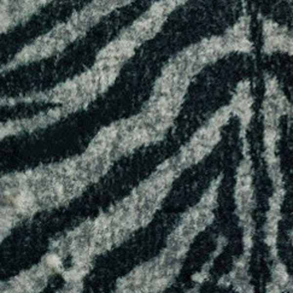 Homeroots 5' X 8' Black And Gray Zebra Print Shag Handmade Non Skid Area Rug  Polyester 491646