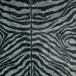 Homeroots 5' X 8' Black And Gray Zebra Print Shag Handmade Non Skid Area Rug  Polyester 491646