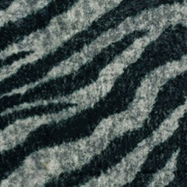 Homeroots 8' X 10' Black And Gray Zebra Print Shag Handmade Non Skid Area Rug  Polyester 491647
