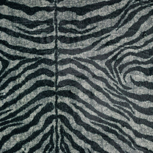 Homeroots 8' X 10' Black And Gray Zebra Print Shag Handmade Non Skid Area Rug  Polyester 491647