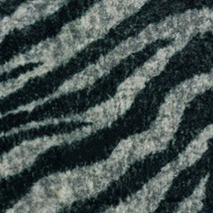 Homeroots 8' X 8' Black And Gray Round Zebra Print Shag Handmade Non Skid Area Rug  Polyester 491648