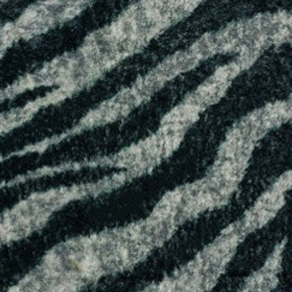 Homeroots 8' X 8' Black And Gray Round Zebra Print Shag Handmade Non Skid Area Rug  Polyester 491648