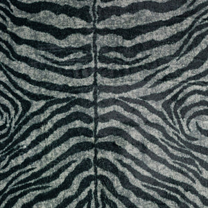 Homeroots 8' X 8' Black And Gray Round Zebra Print Shag Handmade Non Skid Area Rug  Polyester 491648
