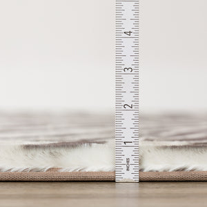 Homeroots 2' X 8' Mocha And Cream Zebra Print Shag Handmade Non Skid Runner Rug  Polyester 491650