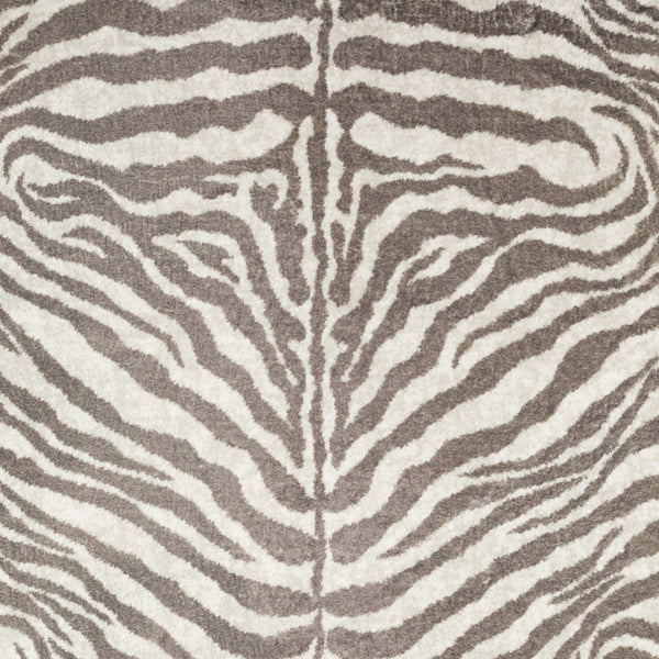 Homeroots 2' X 8' Mocha And Cream Zebra Print Shag Handmade Non Skid Runner Rug  Polyester 491650