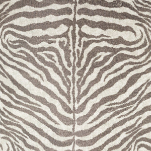 Homeroots 3' X 5' Mocha And Cream Zebra Print Shag Handmade Non Skid Area Rug  Polyester 491651