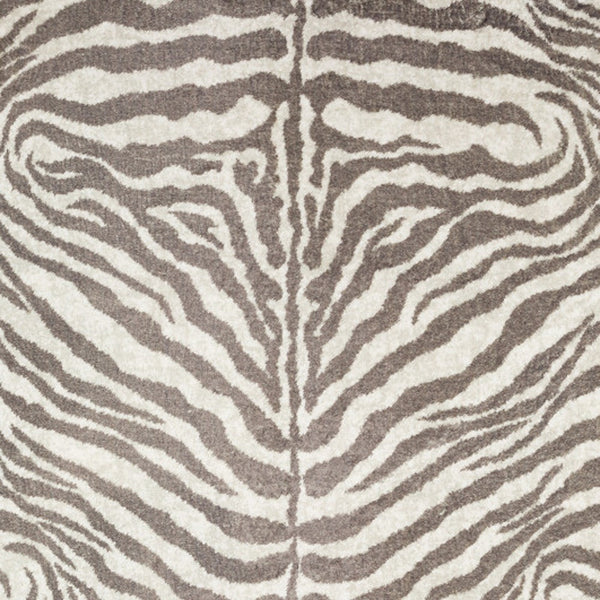 Homeroots 3' X 5' Mocha And Cream Zebra Print Shag Handmade Non Skid Area Rug  Polyester 491651