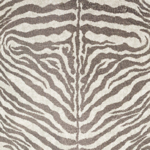 Homeroots 3' X 5' Mocha And Cream Zebra Print Shag Handmade Non Skid Area Rug  Polyester 491651