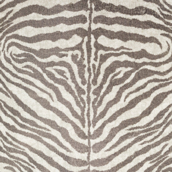 Homeroots 3' X 5' Mocha And Cream Zebra Print Shag Handmade Non Skid Area Rug  Polyester 491651