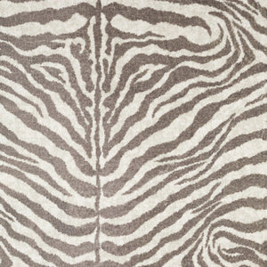 Homeroots 5' X 8' Mocha And Cream Zebra Print Shag Handmade Non Skid Area Rug  Polyester 491652