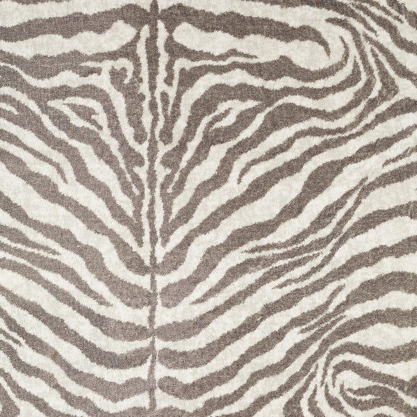 Homeroots 5' X 8' Mocha And Cream Zebra Print Shag Handmade Non Skid Area Rug  Polyester 491652