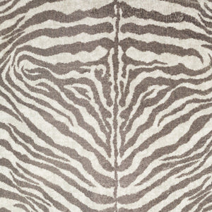 Homeroots 8' X 10' Mocha And Cream Zebra Print Shag Handmade Non Skid Area Rug  Polyester 491653