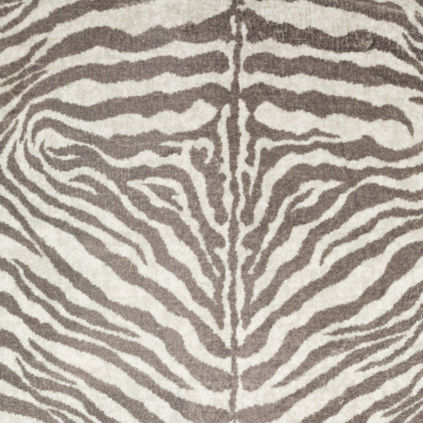 Homeroots 8' X 10' Mocha And Cream Zebra Print Shag Handmade Non Skid Area Rug  Polyester 491653