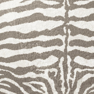 Homeroots 8' X 8' Mocha And Cream Round Zebra Print Shag Handmade Non Skid Area Rug  Polyester 491654