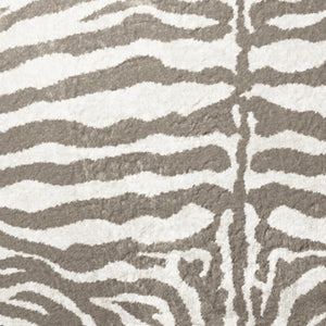 Homeroots 8' X 8' Mocha And Cream Round Zebra Print Shag Handmade Non Skid Area Rug  Polyester 491654