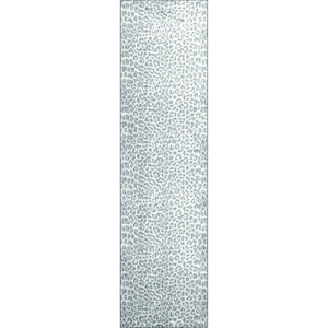 Homeroots 2' X 8' Grey Leopard Print Shag Handmade Non Skid Runner Rug  Polyester 491656