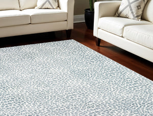 Homeroots 8' X 10' Grey Leopard Print Shag Handmade Non Skid Area Rug  Polyester 491659
