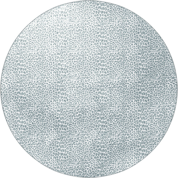 Homeroots 8' X 8' Grey Leopard Print Round Shag Handmade Non Skid Area Rug  Polyester 491660