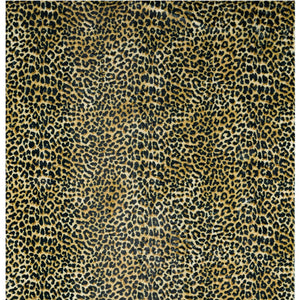 Homeroots 3' X 5' Black And Gold Leopard Print Shag Handmade Non Skid Area Rug  Polyester 491663