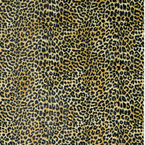 Homeroots 3' X 5' Black And Gold Leopard Print Shag Handmade Non Skid Area Rug  Polyester 491663