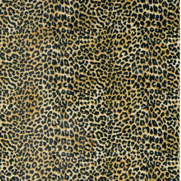 Homeroots 3' X 5' Black And Gold Leopard Print Shag Handmade Non Skid Area Rug  Polyester 491663