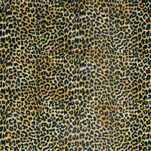 Homeroots 8' X 8' Black And Gold Round Leopard Print Shag Handmade Non Skid Area Rug  Polyester 491666
