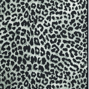Homeroots 2' X 8' Black And Gray Leopard Print Shag Handmade Non Skid Runner Rug  Polyester 491668