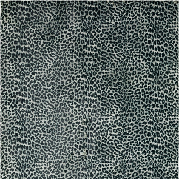 Homeroots 3' X 5' Black And Gray Leopard Print Shag Handmade Non Skid Area Rug  Polyester 491669
