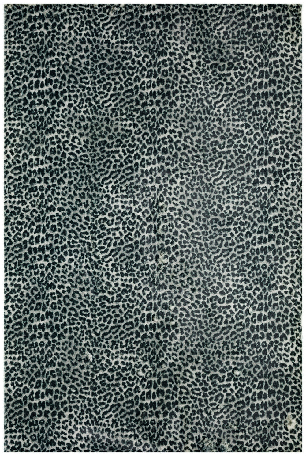 Homeroots 8' X 10' Black And Gray Leopard Print Shag Handmade Non Skid Area Rug  Polyester 491671