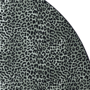 Homeroots 8' X 8' Black And Gray Leopard Round Shag Handmade Non Skid Area Rug  Polyester 491672