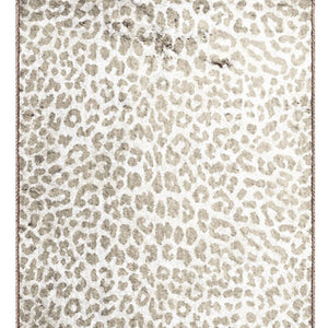 Homeroots 2' X 8' Beige And Cream Leopard Print Shag Handmade Non Skid Runner Rug  Polyester 491674