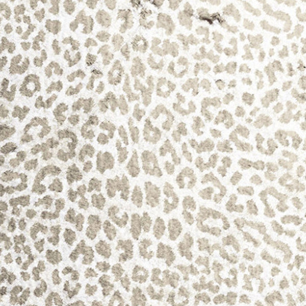 Homeroots 2' X 8' Beige And Cream Leopard Print Shag Handmade Non Skid Runner Rug  Polyester 491674