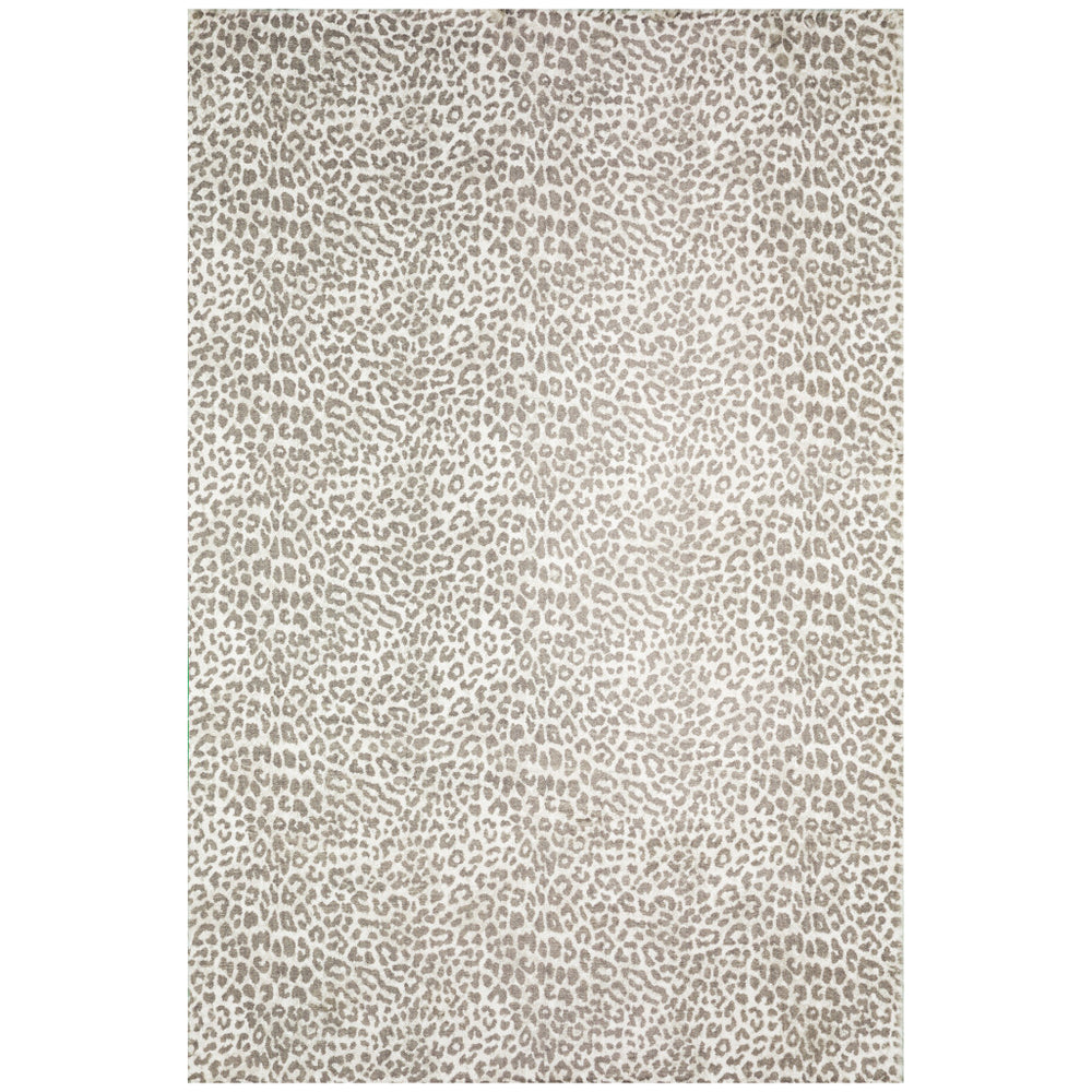 Homeroots 3' X 5' Beige And Cream Leopard  Print Shag Handmade Non Skid Area Rug  Polyester 491675