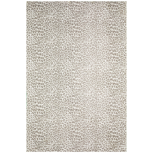 Homeroots 3' X 5' Beige And Cream Leopard  Print Shag Handmade Non Skid Area Rug  Polyester 491675