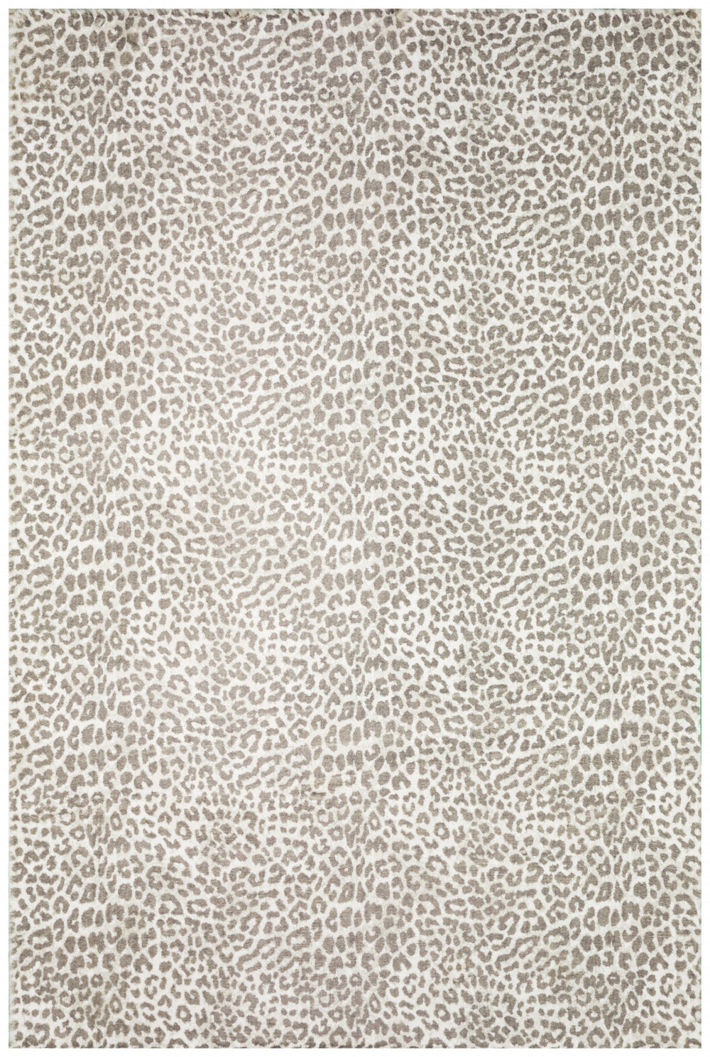 Homeroots 8' X 10' Beige And Cream Leopard  Print Shag Handmade Non Skid Area Rug  Polyester 491677