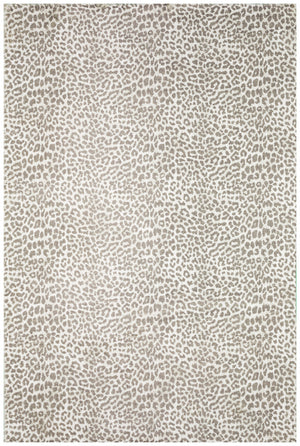 Homeroots 8' X 10' Beige And Cream Leopard  Print Shag Handmade Non Skid Area Rug  Polyester 491677