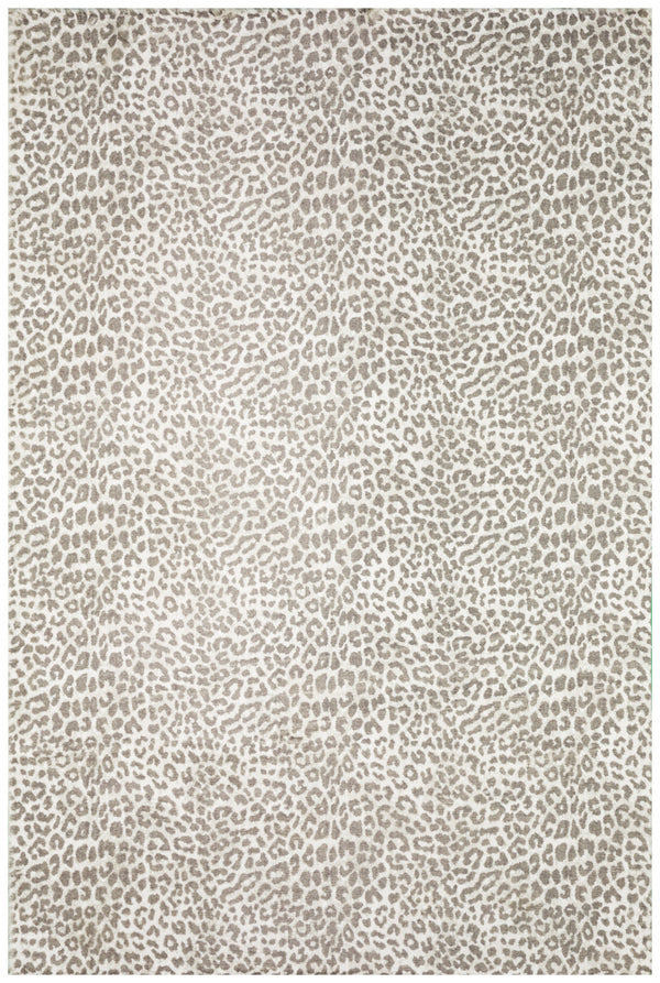 Homeroots 8' X 10' Beige And Cream Leopard  Print Shag Handmade Non Skid Area Rug  Polyester 491677