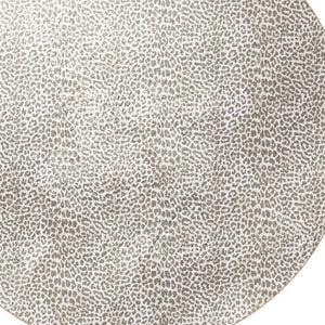 Homeroots 8' X 8' Beige And Cream Leopard  Round Shag Handmade Non Skid Area Rug  Polyester 491678