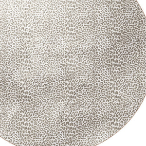 Homeroots 8' X 8' Beige And Cream Leopard  Round Shag Handmade Non Skid Area Rug  Polyester 491678