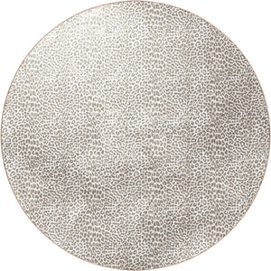 Homeroots 8' X 8' Beige And Cream Leopard  Round Shag Handmade Non Skid Area Rug  Polyester 491678