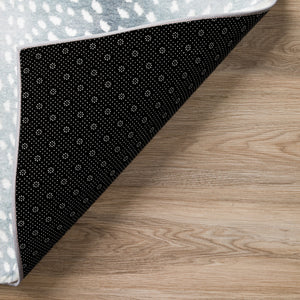 Homeroots 2' X 8' Grey Gazelle Print Shag Handmade Non Skid Runner Rug  Polyester 491680