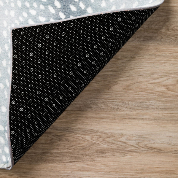 Homeroots 2' X 8' Grey Gazelle Print Shag Handmade Non Skid Runner Rug  Polyester 491680