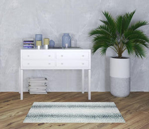 Homeroots 3' X 5' Grey Gazelle Print Shag Handmade Non Skid Area Rug  Polyester 491681