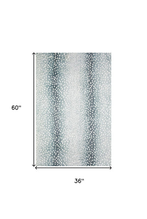 Homeroots 3' X 5' Grey Gazelle Print Shag Handmade Non Skid Area Rug  Polyester 491681