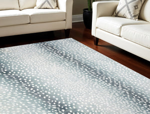 Homeroots 5' X 8' Grey Gazelle Print Shag Handmade Non Skid Area Rug  Polyester 491682