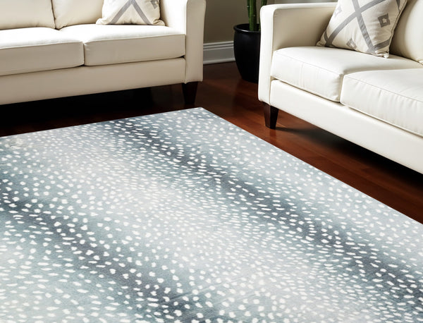 Homeroots 5' X 8' Grey Gazelle Print Shag Handmade Non Skid Area Rug  Polyester 491682