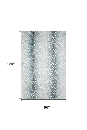 Homeroots 8' X 10' Grey Gazelle Print Shag Handmade Non Skid Area Rug  Polyester 491683